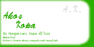 akos kopa business card